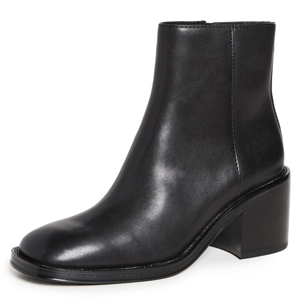 Loeffler Randall Blakely Square Toe Mid Heel Boots, Black, 9.5